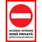 Placuta accesul interzis zona privata asteptati sa fiti preluat